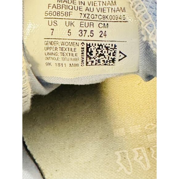 Converse Shoes Women 7 Blue Knit Chuck Taylor All Star Shoreline Low Top Sneaker - Picture 11 of 12